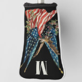 Patriotic US Flag And Eagle Custom Monogram Golfheadcover (Draai 90)