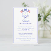 Patriotic US Flag Crest | Monogram Wedding Details Informatiekaartje (Staand voorkant)