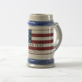 Patriotic US Flag Custom Text Name Bierpul (Voorkant rechts)