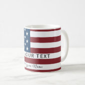 Patriotic US Flag Custom Text Name Koffiemok (Voorkant rechts)