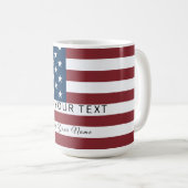 Patriotic US Flag Custom Text Name  Koffiemok (Voorkant rechts)