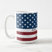 Patriotic US Flag Custom Text Name  Koffiemok (Links)