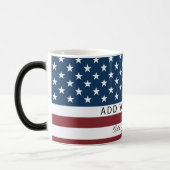 Patriotic US Flag Custom Text Name Magische Mok (Links)