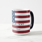 Patriotic US Flag Custom Text Name Magische Mok (Voorkant rechts)