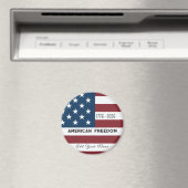 Patriotic US Flag Custom Text Name Magneet (Insitu (Vaatwasser))