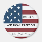 Patriotic US Flag Custom Text Name Magneet (Voorkant)