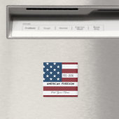 Patriotic US Flag Custom Text Name Magneet (Insitu (Vaatwasser))