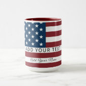 Patriotic US Flag Custom Text Name Mok (Midden)