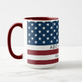 Patriotic US Flag Custom Text Name Mok (Links)