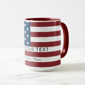 Patriotic US Flag Custom Text Name Mok (Voorkant rechts)