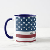 Patriotic US Flag Custom Text Name Mok (Links)