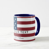 Patriotic US Flag Custom Text Name Mok (Voorkant rechts)