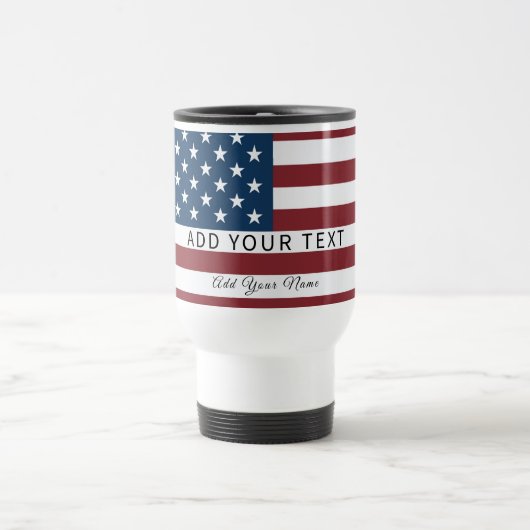 Patriotic US Flag Custom Text Name Reisbeker (Center)