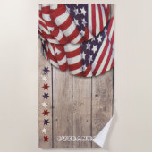 Patriotic US Red White Blue Stars Namaste Custom Strandlaken (Voorkant)