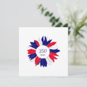 Patriotic USA 250 Years 4th of July Red White Blue Kaart (Staand voorkant)