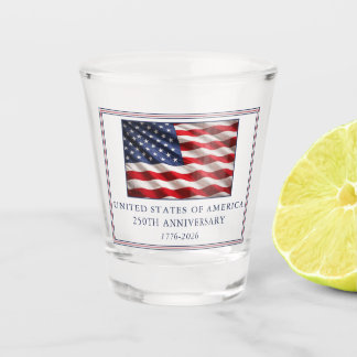Patriotic USA 250th Anniversary Toast Shot Glas