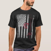  Patriotic USA American Flag Bass Vist T-shirt (Voorkant)