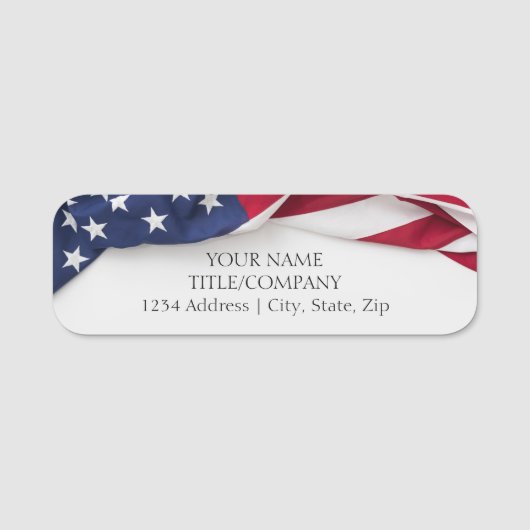 Patriotic USA American Flag Company Name Naamplaatje (Voorkant)