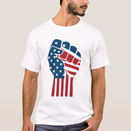 Patriotic USA American Flag Hand Protest Design T-shirt