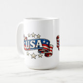 Patriotic USA Banner Koffiemok (Voorkant links)