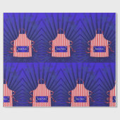 Patriotic USA Chef Rood Wit Blauw BBQ Koken Cadeaupapier (Vlak)