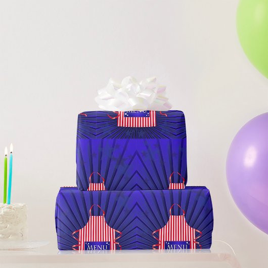 Patriotic USA Chef Rood Wit Blauw BBQ Koken Cadeaupapier