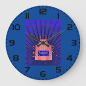 Patriotic USA Chef Rood Wit Blauw BBQ Koken Grote Klok (Voorkant)