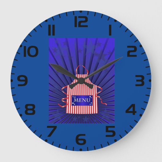 Patriotic USA Chef Rood Wit Blauw BBQ Koken Grote Klok (Voorkant)