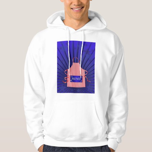 Patriotic USA Chef Rood Wit Blauw BBQ Koken Hoodie (Voorkant)
