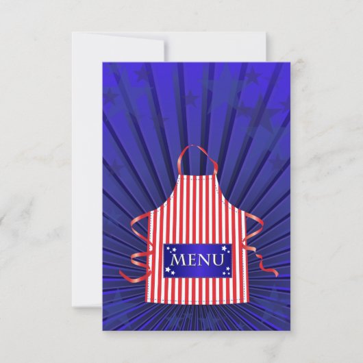 Patriotic USA Chef Rood Wit Blauw BBQ Koken Kaart (Voorkant)