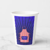 Patriotic USA Chef Rood Wit Blauw BBQ Koken Papieren Bekers (Voorkant)