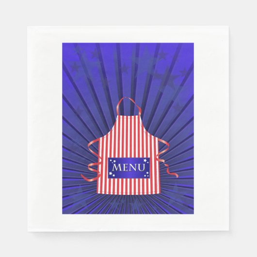 Patriotic USA Chef Rood Wit Blauw BBQ Koken Servet (Voorkant)