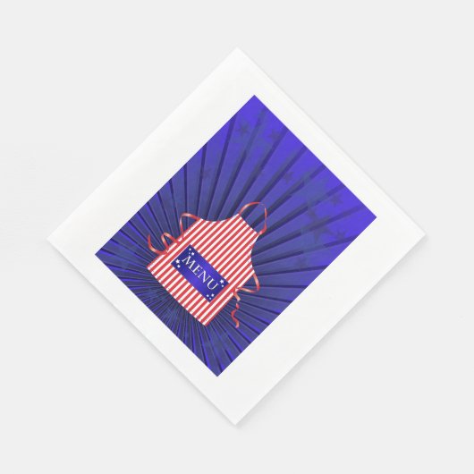 Patriotic USA Chef Rood Wit Blauw BBQ Koken Servet (Hoek)