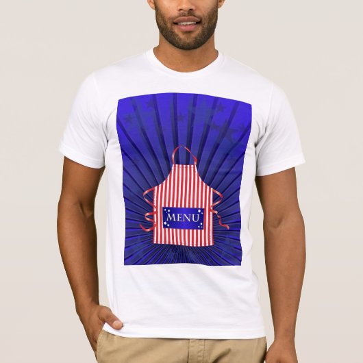 Patriotic USA Chef Rood Wit Blauw BBQ Koken T-shirt (Voorkant)