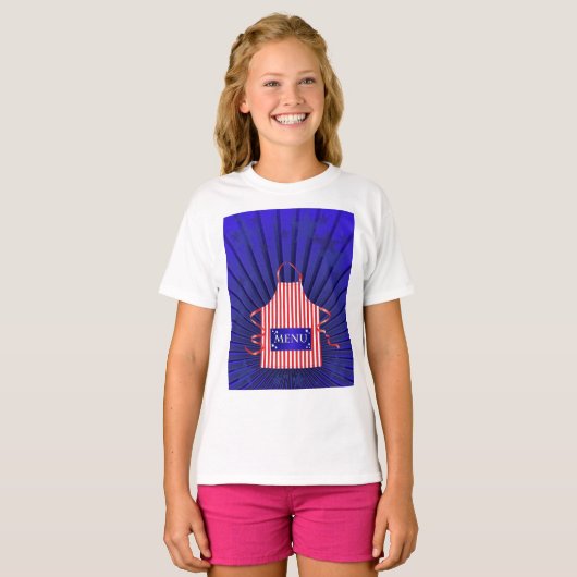 Patriotic USA Chef Rood Wit Blauw BBQ Koken T-shirt (Voorkant volledig)