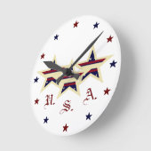 PATRIOTIC USA CLOCK RONDE KLOK (Hoek)
