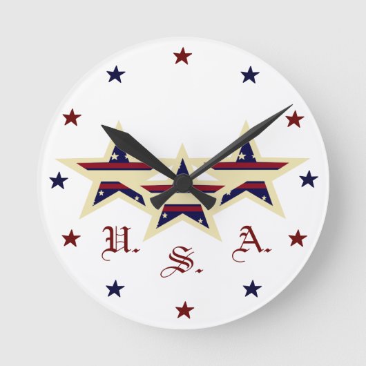 PATRIOTIC USA CLOCK RONDE KLOK (Voorkant)
