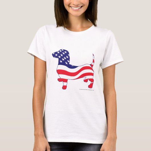 Patriotic USA Dachshund T-shirt (Voorkant)