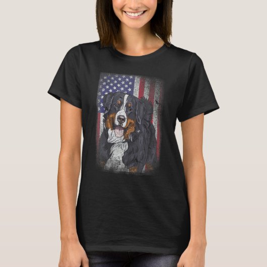Patriotic USA Flag Australian Shepherd for Lab Own T-shirt (Voorkant)