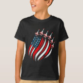 Patriotic Usa Flag Fighter Jets Boys Mens 4th Of J T-shirt (Voorkant)