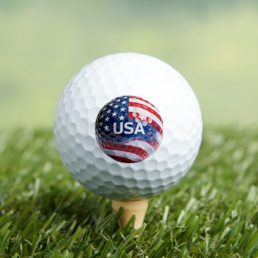 Patriotic USA Flag Golf Ball Macro | American Flag Golfballen (Insitu Shirt)