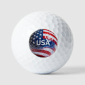 Patriotic USA Flag Golf Ball Macro | American Flag Golfballen (Voorkant)