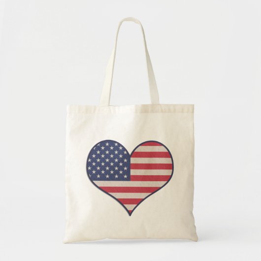 Patriotic USA Flag Heart Tote Bag (Voorkant)