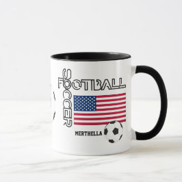 Patriotic USA FLAG World Soccer Monogram Mok
