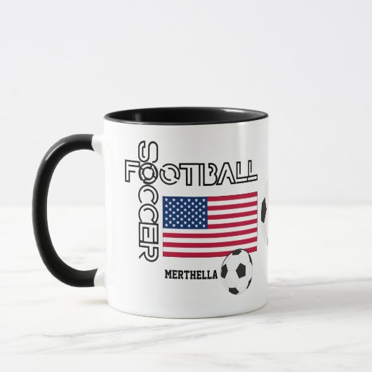 Patriotic USA FLAG World Soccer Monogram Mok (Links)