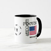 Patriotic USA FLAG World Soccer Monogram Mok (Voorkant rechts)