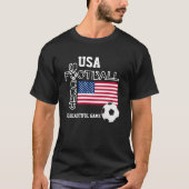 Patriotic USA FLAG World Soccer T-shirt (Voorkant)