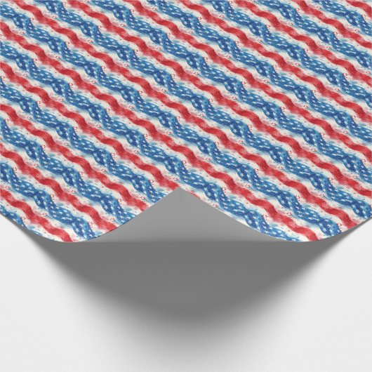 Patriotic USA Gift Wrap Papier (Hoek)