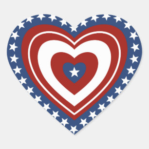 Patriotic USA Heart Hart Sticker