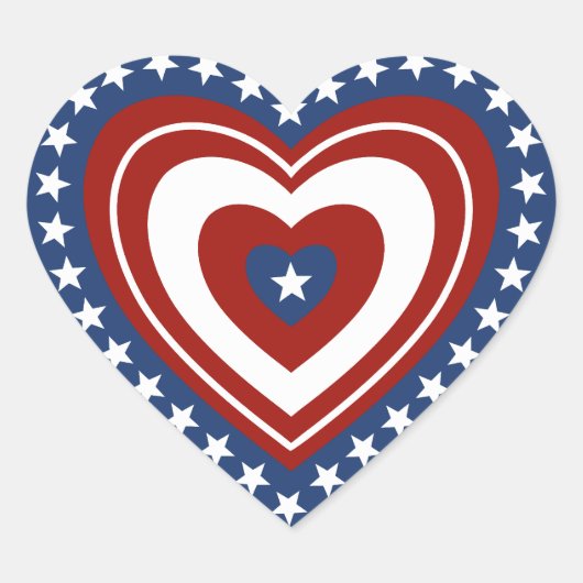 Patriotic USA Heart Hart Sticker (Voorkant)